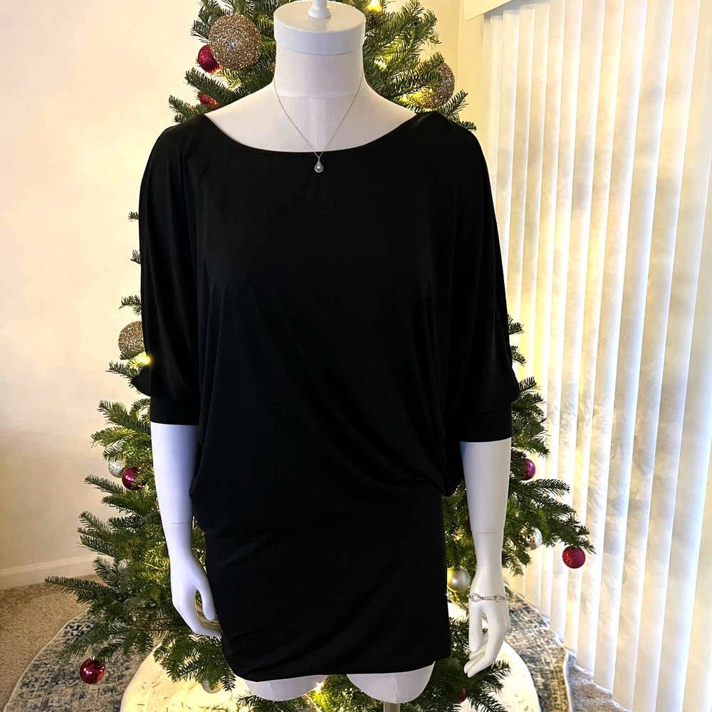 BCBGeneration Black Ruched Dress Size Medium